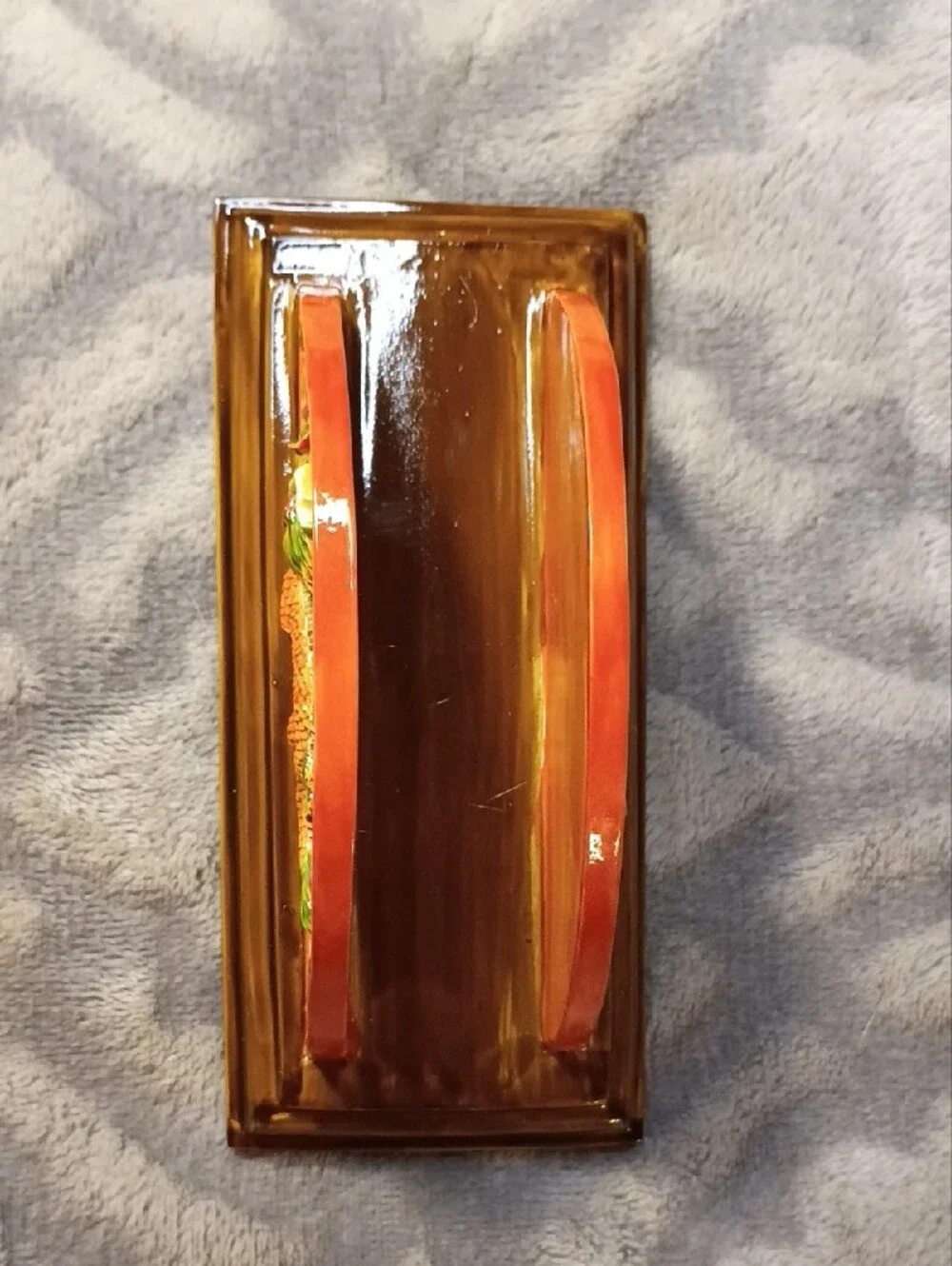 Vintage Chinoiserie Dragon Motif Napkin Holder - Vibrant Orange & Green